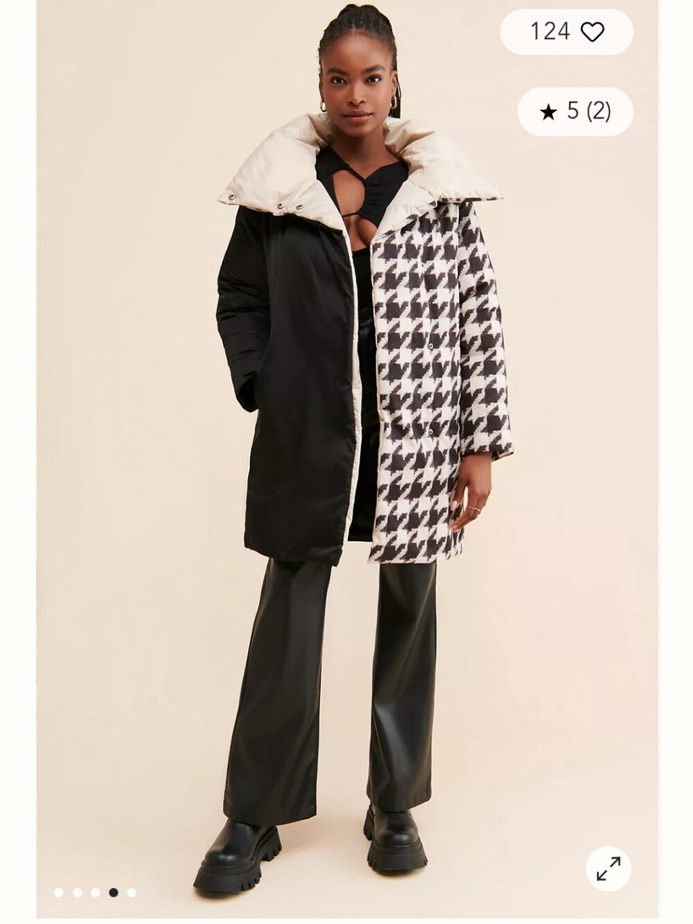 Anthropolie Bernie Mixed Pattern Putter Coat